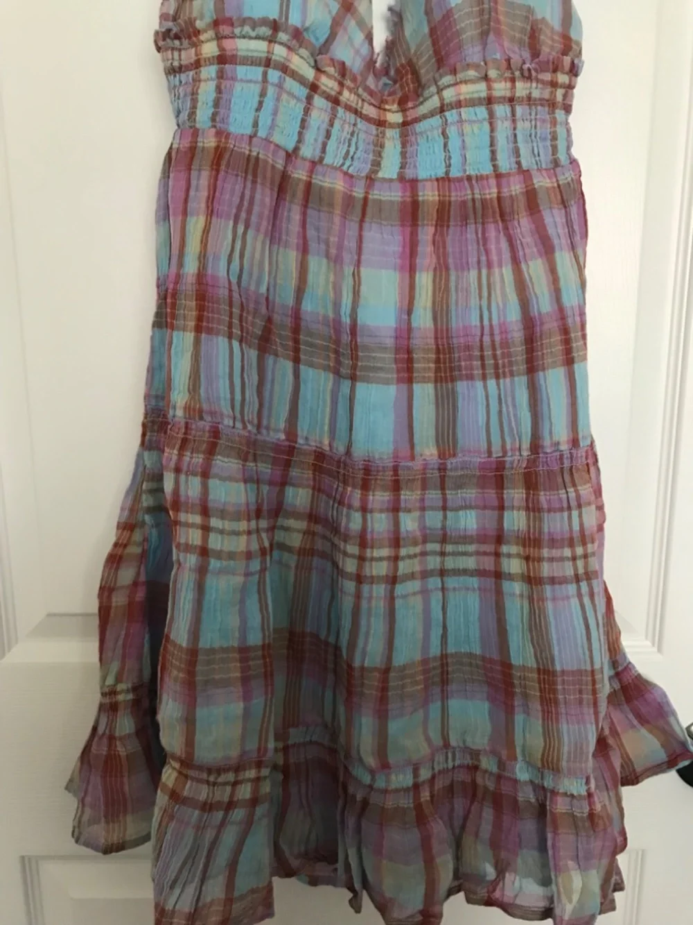 NWT Kimchi Blue Phoebe Open-Back Halter Knee Length Dress M Blue Purple - Picture 4 of 10